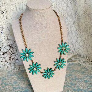 Unbranded faux turquoise clear glass rhinestones vintage